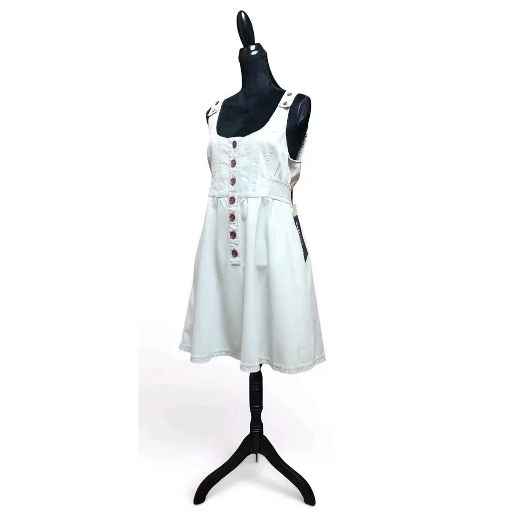 Radcliffe London New Women's Sleeveless Light Blue Denim Button-Up Dress Size 10 - Picture 3 of 8